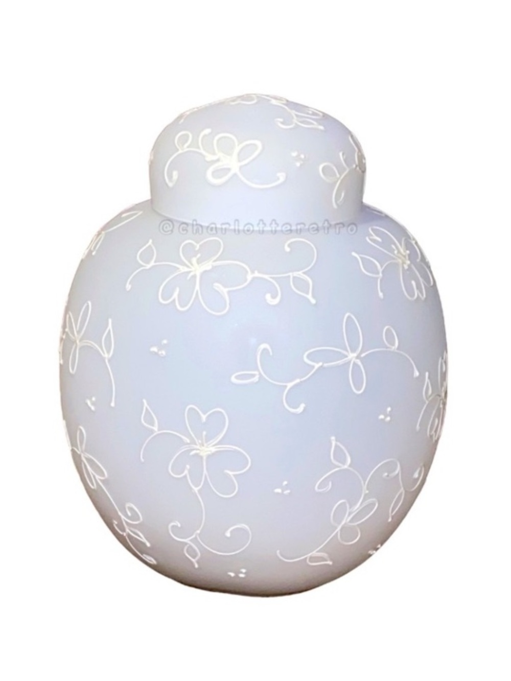 60s vtg NORLEANS Opaque Floral Ginger Jar • Made in Italy
